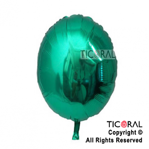 GLOBO MYLAR REDONDO 18 VERDE METALIZADO ENVASADO HS441-2 X 1